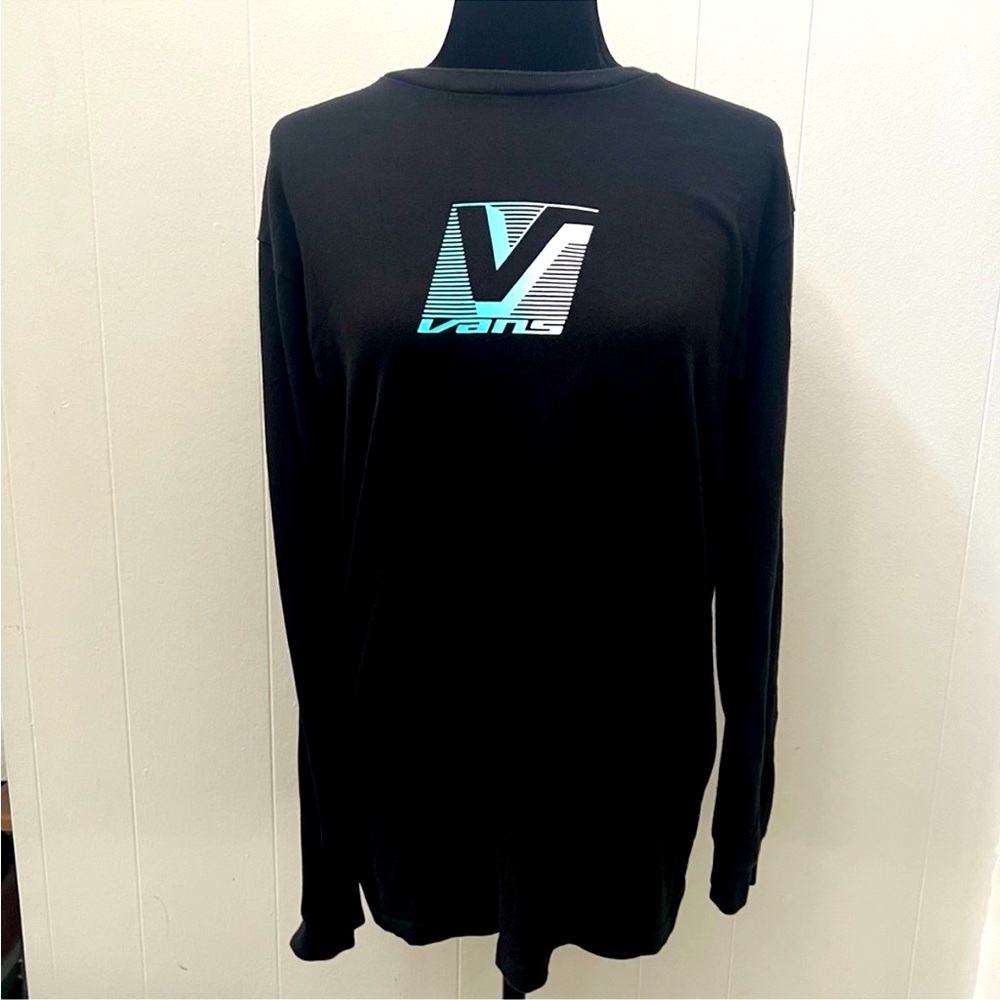 Vans Off The Wall Black Long Sleeve Graphic Tee Classic Fit Medium